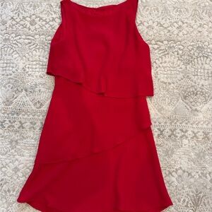 Elegant Red Layered Dress